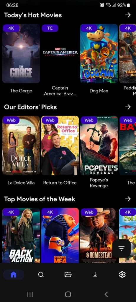 CloudStream home screen