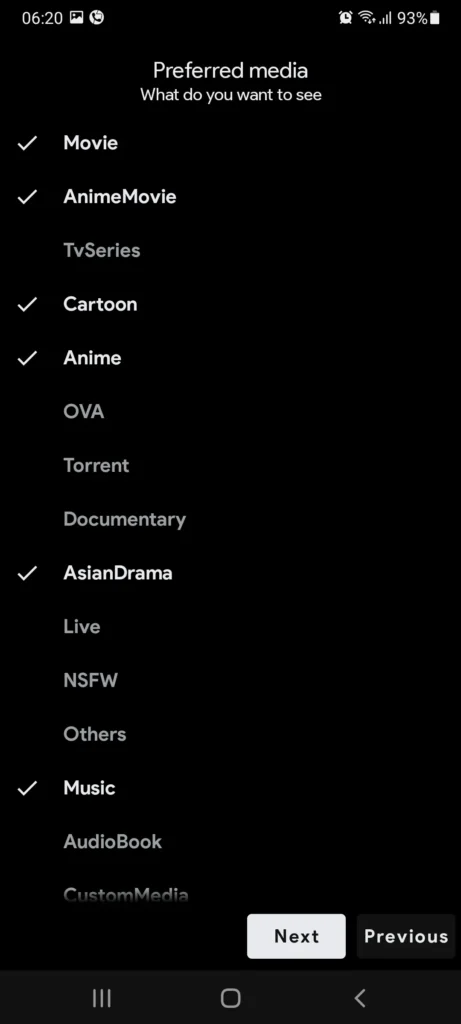 CloudStream preferred media